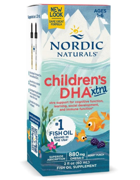 Children's DHA Xtra Fish Oil, 880mg Berry Punch - 60 ml. | Nordic Naturals
