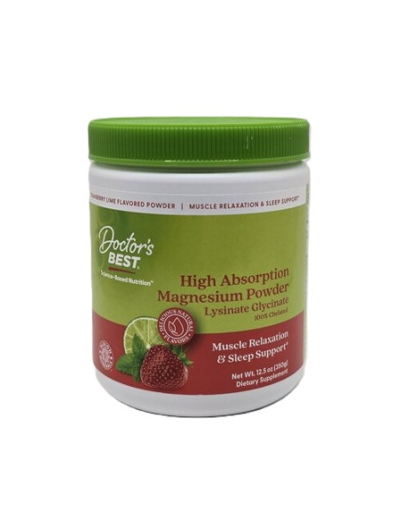 High Absorption Magnesium Powder, Strawberry Lime - 350g | Doctor's Best