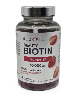 Beauty Biotin, 10000mcg, Natural Strawberry - 60 gummies...