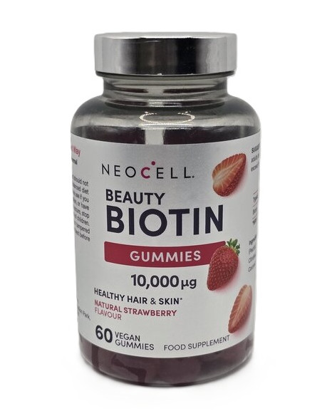 Beauty Biotin, 10000mcg, Natural Strawberry - 60 gummies | NeoCell