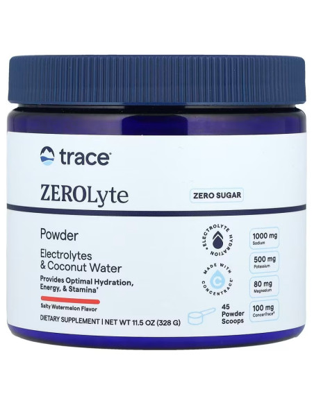 ZEROLyte Powder, Salty Watermelon - 328g | Trace Minerals