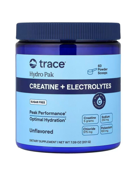 Hydro Pak Creatine + Electrolytes, Unflavored - 201g | Trace Minerals