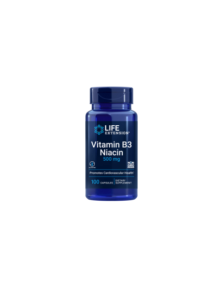 Vitamin B3 Niacin - 100 capsules | Life Extension