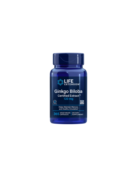 Ginkgo Biloba Certified Extract - 365 vegetarian capsules | Life Extension