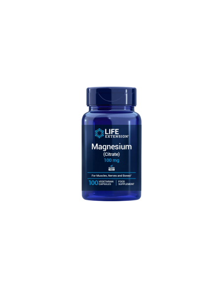 Magnesium (Citrate), EU - 100 Vegetarian Capsules | Life Extension