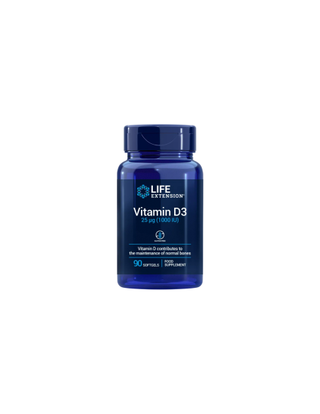 Vitamin D3 25 mcg - 90 softgels | Life Extension