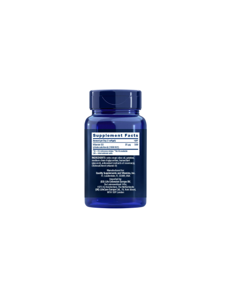 Vitamin D3 25 mcg - 90 softgels | Life Extension