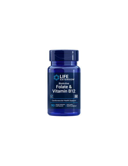 BioActive Folate & Vitamin B12 - 90 vegetarian capsules | Life Extension