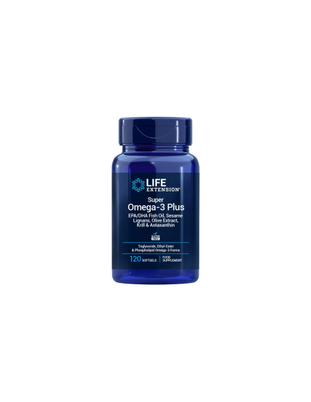 Super Omega-3 Plus EPA/DHA with Sesame Lignans, Olive Extract, Krill & Astaxanthin - 120 softgels | Life Extension