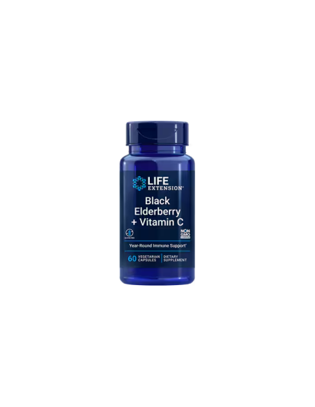 Black Elderberry + Vitamin C - 60 vegetarian capsules | Life Extension