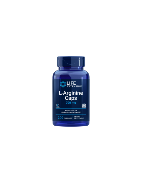 L-Arginine Caps - 200 vegetarian capsules - Life Extension - front image
