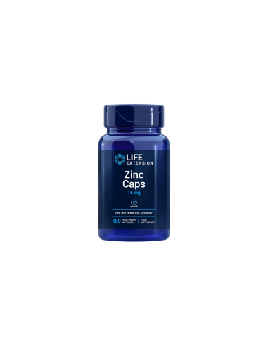 Zinc Caps 15 mg, EU - 150 vegetarian capsules - Life Extension - front image