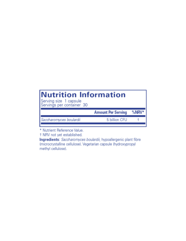 Saccharomyces Boulardii - 30 Capsules – ingredients and label – Pure Encapsulations