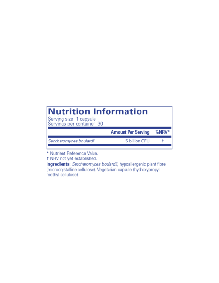 Saccharomyces Boulardii - 30 Capsules – ingredients and label – Pure Encapsulations