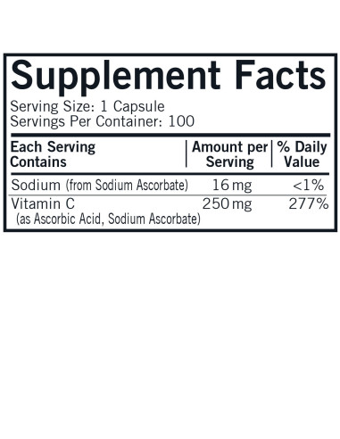 Vitamine C 250 mg – 100 capsules | Kirkman Labs