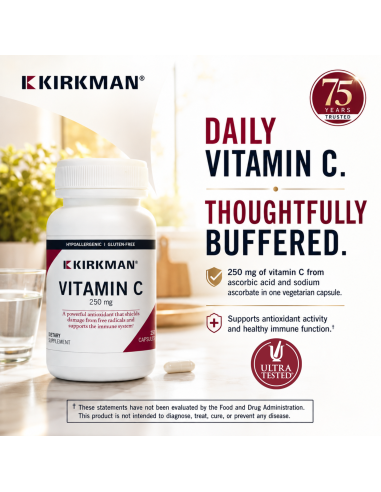 Vitamin C 250 mg Capsules - 250 Capsules | Kirkman Labs