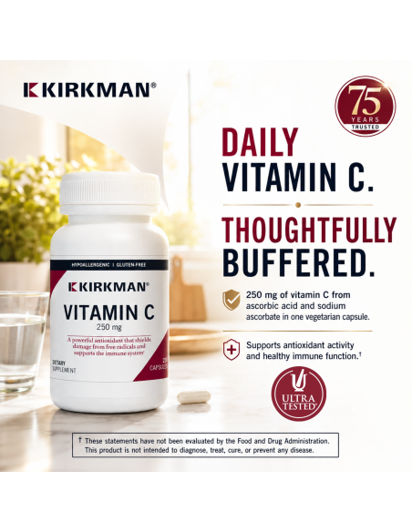 Vitamin C 250 mg Capsules - 250 Capsules | Kirkman Labs