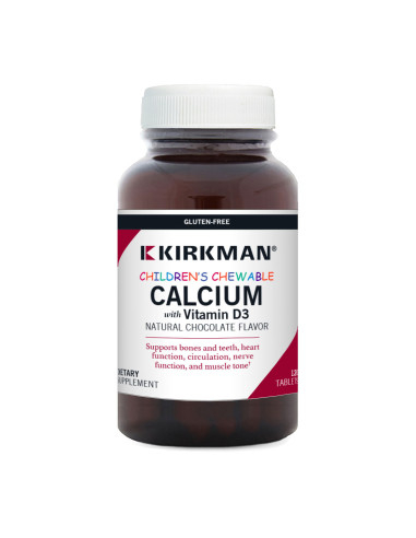 Children's Chewable Calcium w/Vitamin D3 Chocolate - 120 | Kirkman Labs – officiële productafbeelding 2