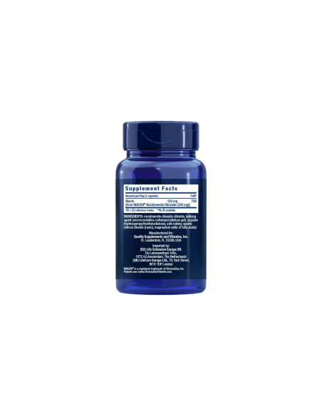 Life Extension NAD+ Cell Formula 300 mg - 30 vegetarian capsules, back label