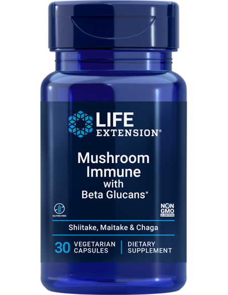 Mushroom Immune with Beta Glucans - 30 vegetarian capsules | Life Extension
