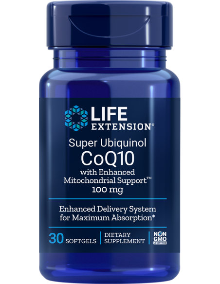Super Ubiquinol CoQ10 with Enhanced Mitochondrial Support - 30 softgels | Life Extension