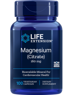 Magnesium (Citrate), EU - 100 Vegetarian Capsules | Life...
