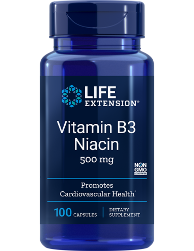 Vitamin B3 Niacin - 100 capsules | Life Extension