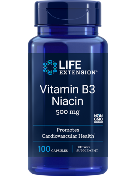 Vitamin B3 Niacin - 100 capsules | Life Extension