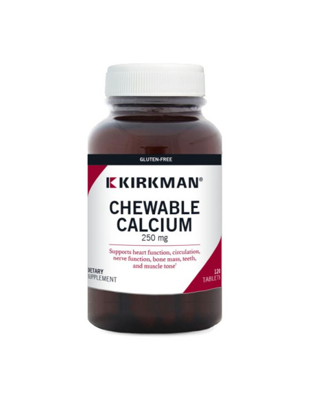 Calcium 250 mg with Vitamin D3 – 120 Chewable Tablets | Kirkman Labs – 1