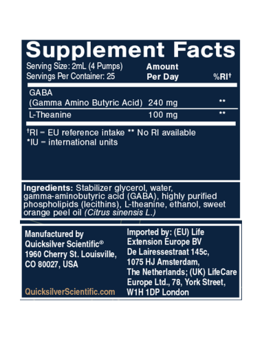 Liposomal GABA with L-Theanine, EU , 50 ml -...