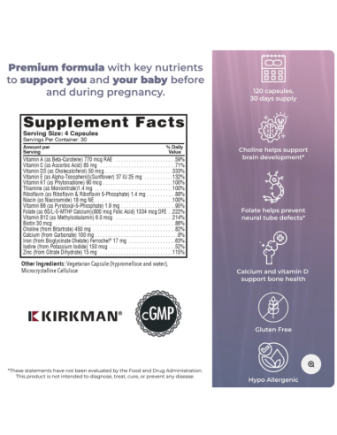 P2i Prenatal Multivitamin & Multimineral - 120 Capsules – official product image 1