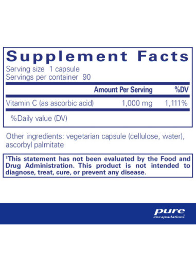 Ascorbic Acid - 90 Capsules | Pure Encapsulations