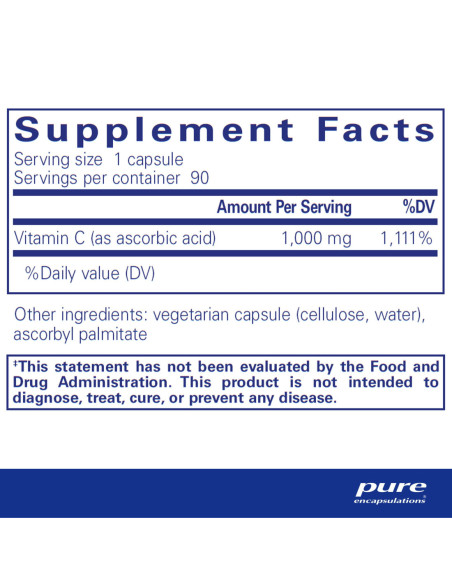 Ascorbic Acid - 90 Capsules | Pure Encapsulations