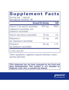 Buffered Ascorbic Acid - 90 Capsules | Pure Encapsulations 2