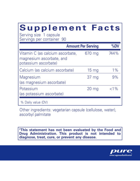 Buffered Ascorbic Acid - 90 Capsules | Pure Encapsulations