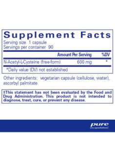 NAC 600mg - 90 Capsules | Pure Encapsulations 2