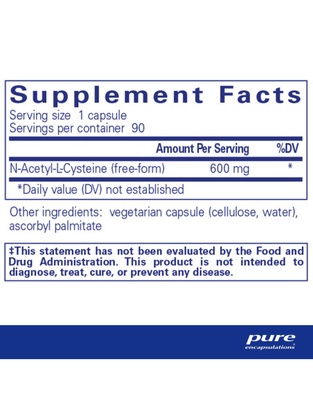 NAC 600mg - 90 Capsules | Pure Encapsulations
