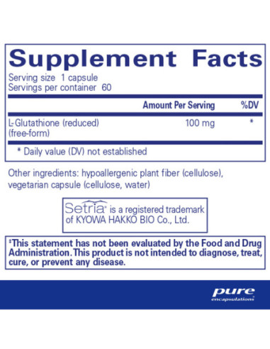 Reduced Glutathione - 60 Capsules | Pure...