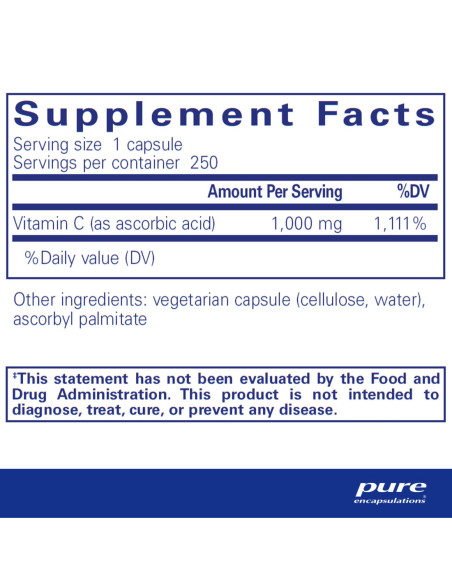 Ascorbic Acid - 250 Capsules | Pure Encapsulations