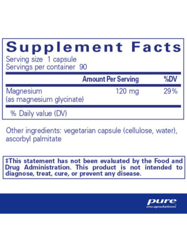 Magnesium Glycinate - 90 Capsules | Pure...