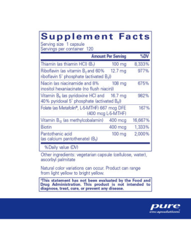 B-Complex Plus - 120 Capsules | Pure...
