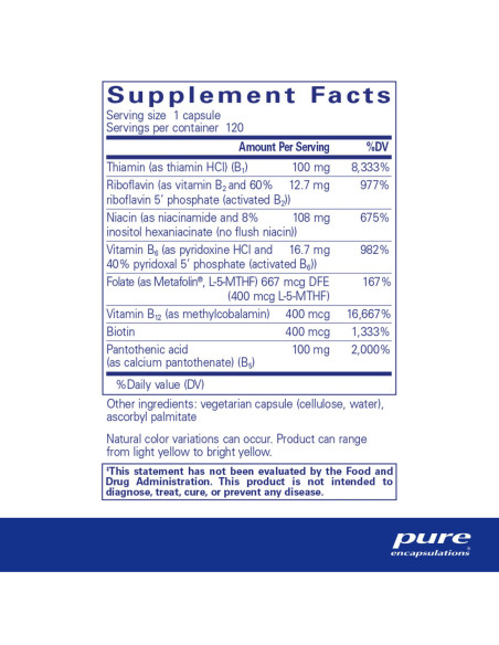 B-Complex Plus - 120 Capsules | Pure Encapsulations