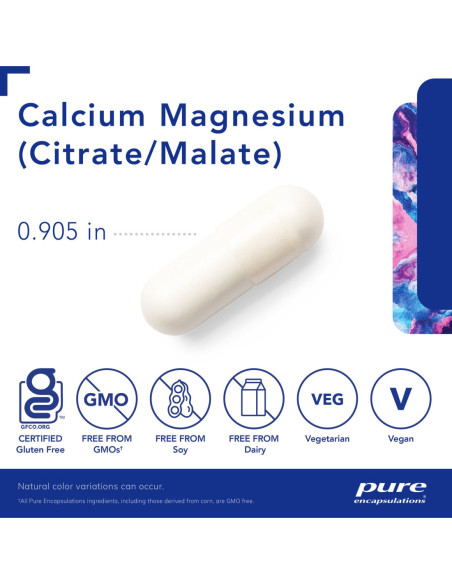 Calcium Magnesium (citrate/malate) - 180 Capsules | Pure Encapsulations