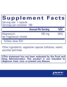 Magnesium Citrate - 180 Capsules | Pure Encapsulations 2