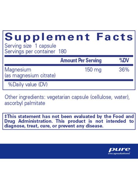Magnesium Citrate - 180 Capsules | Pure Encapsulations