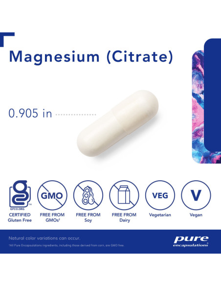 Magnesium Citrate - 180 Capsules | Pure Encapsulations
