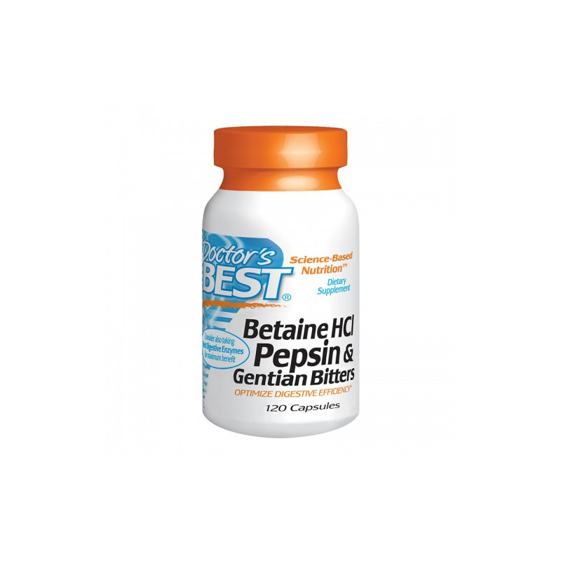 Betaine HCI Pepsin & Gentian Bitters - 120 Caps - Doctor's Best