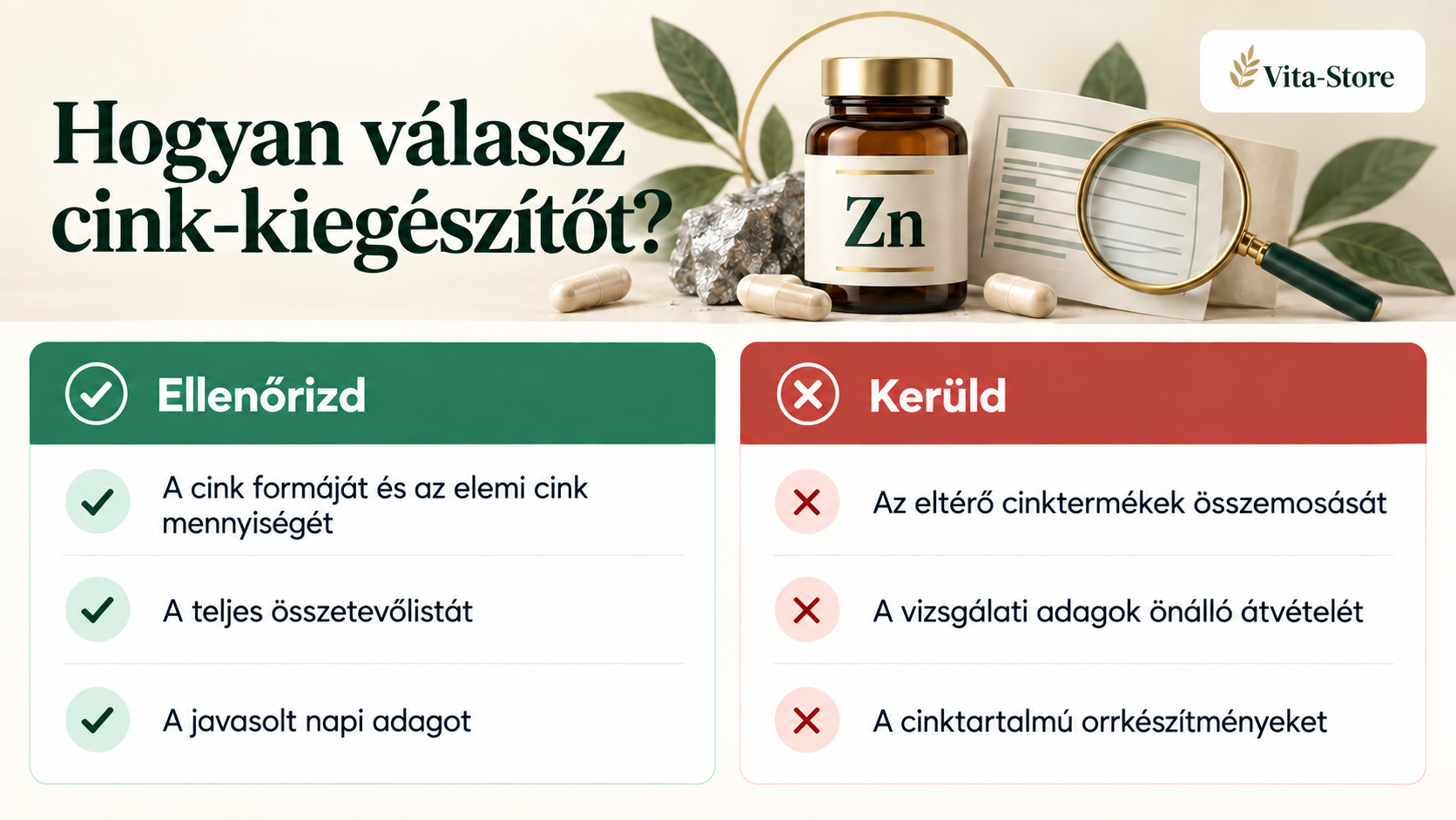 Cink és megfázás: gyakorlati ellenőrzőlista étrend-kiegészítőkhöz