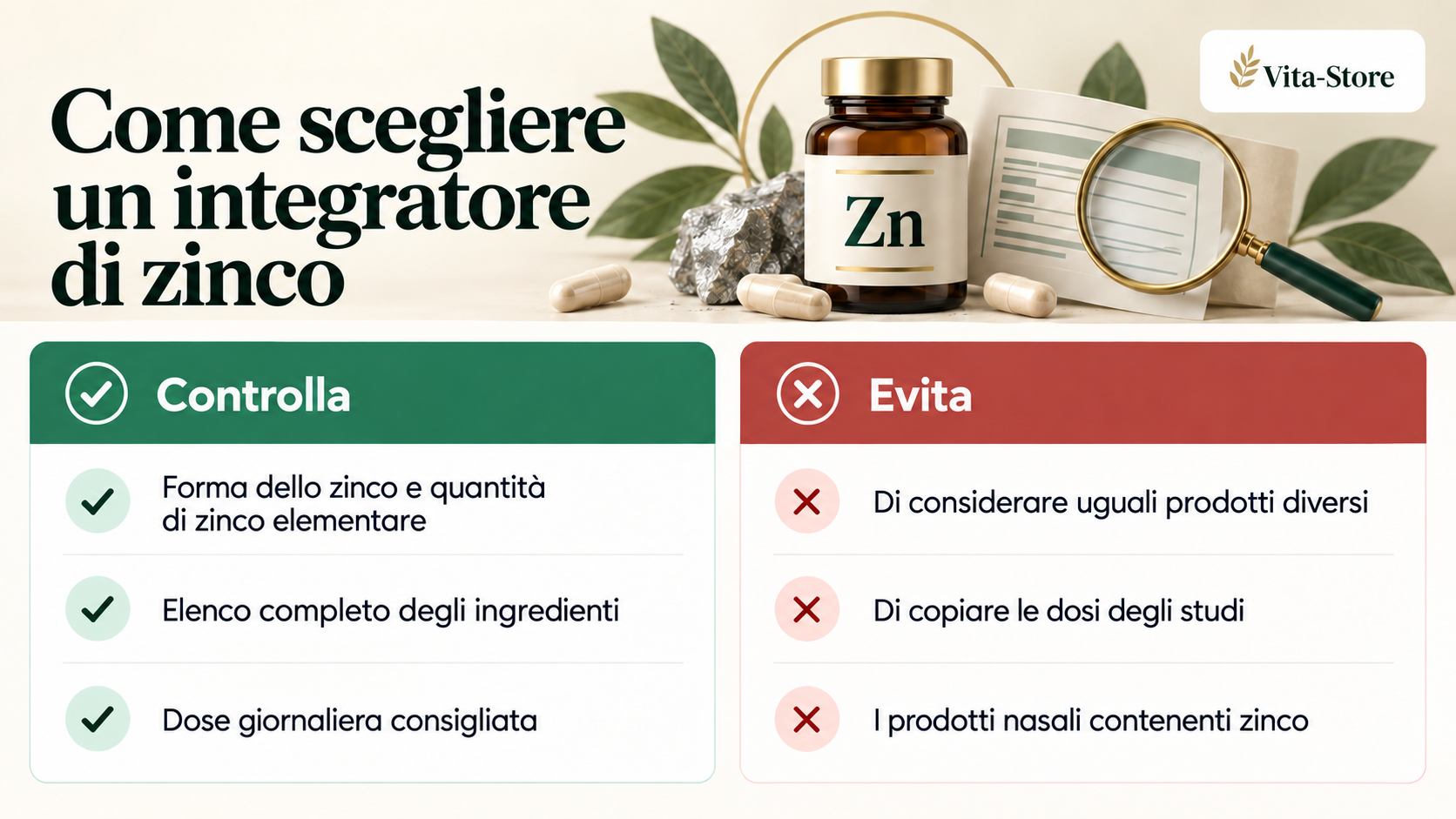 Zinco e raffreddore: lista pratica per scegliere un integratore
