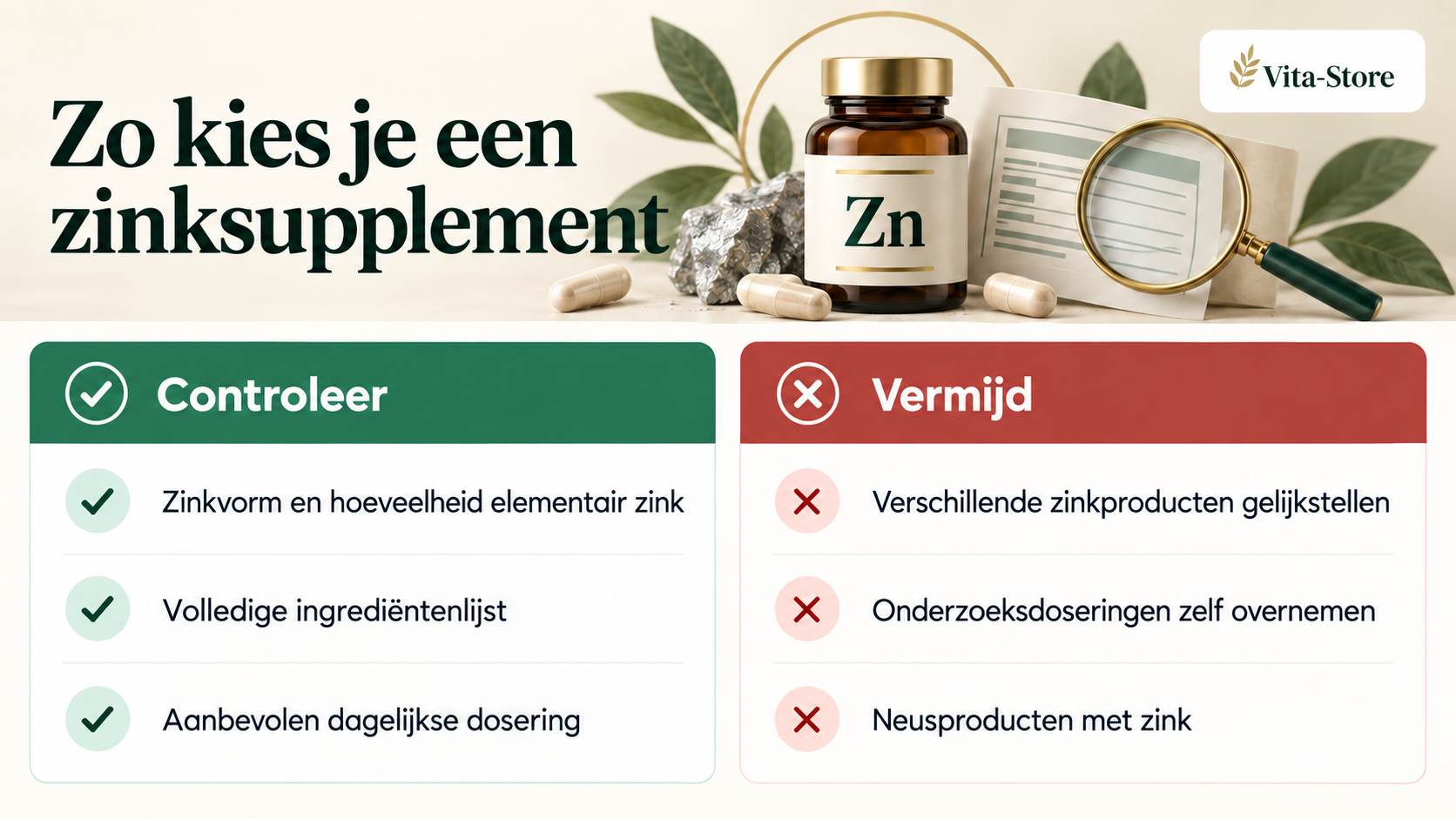 Zink en verkoudheid: praktische checklist voor voedingssupplementen